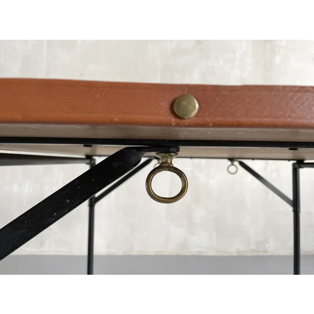 Metal French Game Table by Jacques Adnet, 1950 For Sale - Image 7 of 14