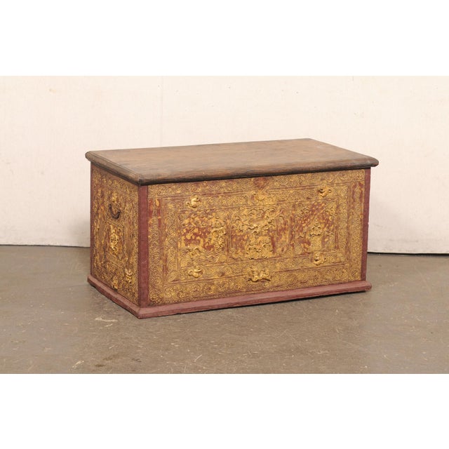 Ornate Burmese Chest W/Orig. Finish From the Early 20th C. For Sale - Image 12 of 12