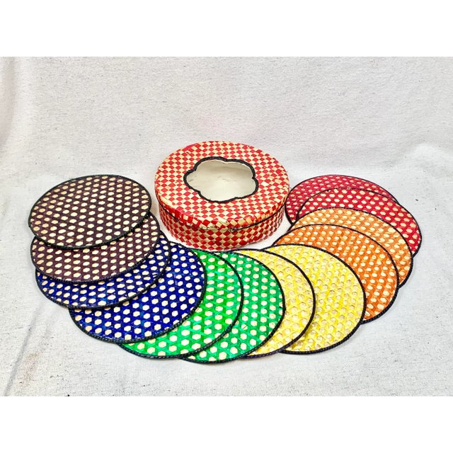Vintage Raffia Rainbow Trivets-Set of 12 For Sale - Image 13 of 13