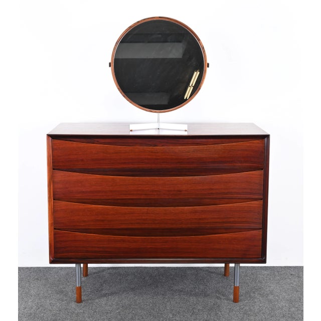 Mid-Century Modern 1960s Uno & Östen Kristiansson for Luxus in Vittsjö, Sweden Vanity Mirror For Sale - Image 3 of 10