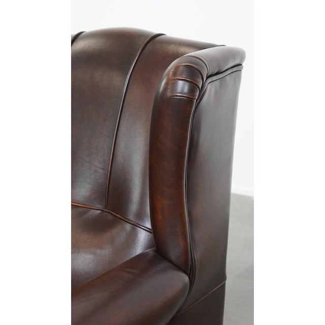 English Style Wing Chair in Cowhide For Sale - Image 9 of 18