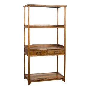 Early 20th Century Chinese Late Qing Dynasty Period Bookshelf with Classic Design & Drawers