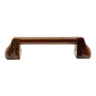 1940s Plastic Brown Marbled Cabinet Handle For Sale