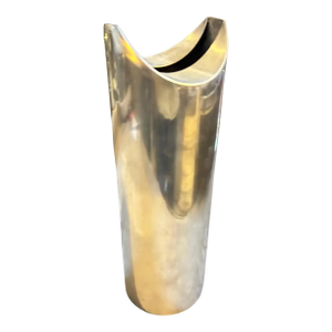 1970s Minimalist Silver Plated Sculptural Vase Designed by Lino Sabattini