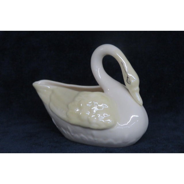 Belleek Pottery Ltd. Belleek Pottery Ireland Yellow Luster Porcelain Swan Figurine Creamer 5204b For Sale - Image 4 of 18