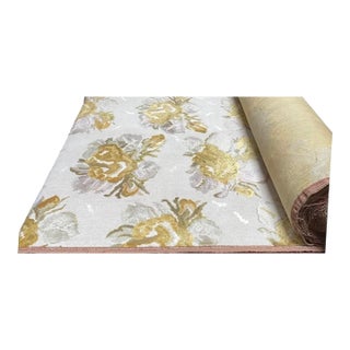 7 Yards of Cut Velvet Floral Upholstery Fabric For Sale