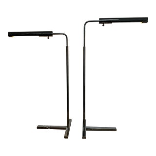 1980s Mid-Century Modern Chrome Casella Floor Lamps — Pair of 2 For Sale