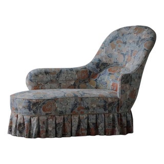 Vintage Danish Chaise Lounge with Floral Upholstery, 1930s For Sale