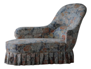 Vintage Danish Chaise Lounge with Floral Upholstery, 1930s