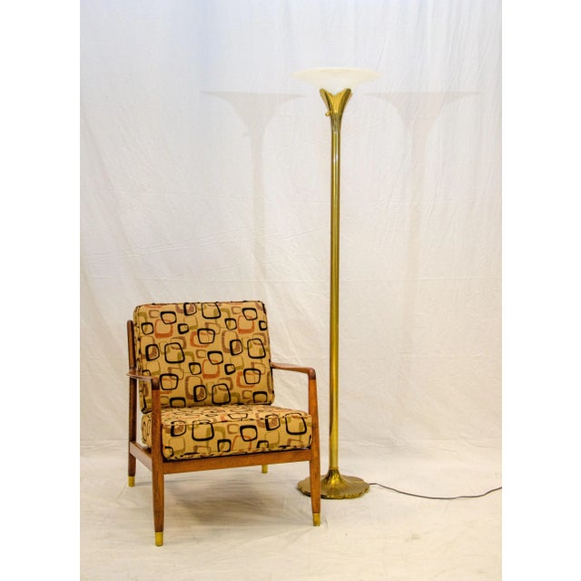 Stiffel Mid 20th Century Stiffel Brass Torchiere Floor Lamp For Sale - Image 4 of 8
