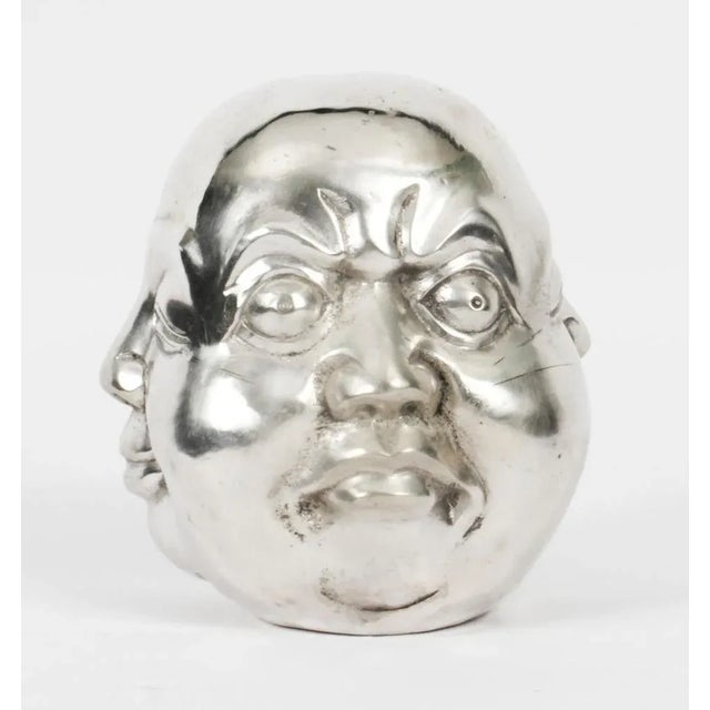 Silver Plated Bronze Buddha, 1980s For Sale - Image 4 of 8