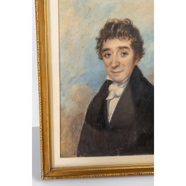 19th Century English or American Watercolor Miniature Portrait of a Gentleman For Sale In New York - Image 6 of 10