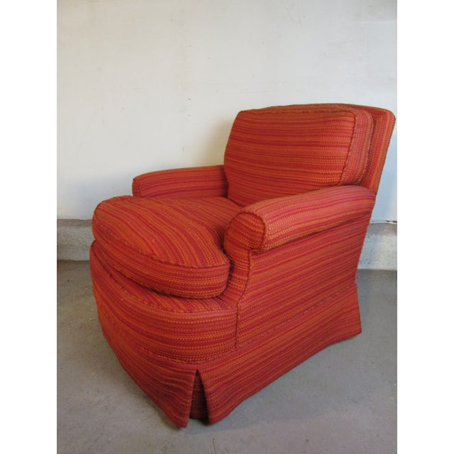 Traditional 1960s Era Custom Club Chair and Ottoman For Sale - Image 3 of 11