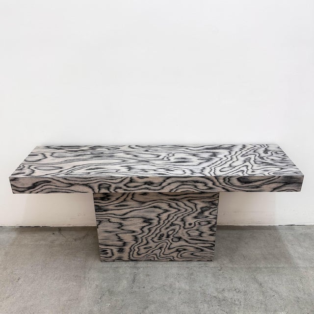 1980s Vintage 1980s Postmodern Memphis Pedestal Console Entryway Table For Sale - Image 5 of 11