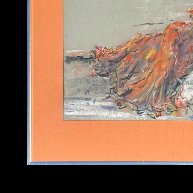 Metal Vintage L. Garon Pastel Portrait of Woman, Signed & Framed Original Figurative Art For Sale - Image 7 of 9