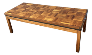 Vintage Mid-Century Modern Parquet Coffee Table in Walnut, Oak and Teak | 1960s–1970s