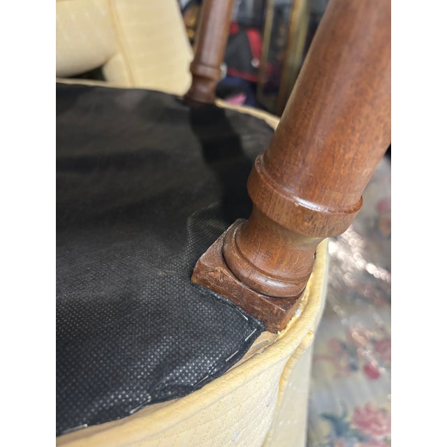 Elegant Set of 4 Vintage Yellow Upholstered Game/ Dining Chairs For Sale - Image 15 of 15