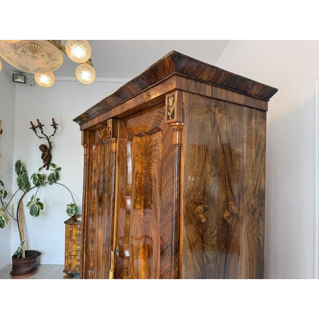 Antique Empire Columned Hall Cabinet For Sale - Image 13 of 18