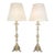 Antique French Gilt Metal Church Altar Candlestick Table Lamps - Pair For Sale