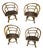 Late 20th Century Bentwood Bamboo Cane Swivel Dining Chairs Attributed to Brown Jordan | Set of 4 For Sale