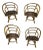 Late 20th Century Restored Bentwood Bamboo Cane Swivel Dining Chairs Attributed to Brown Jordan | Set of 4 For Sale