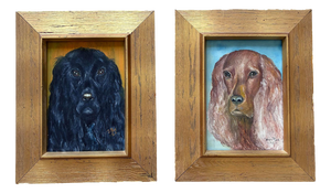Dog Portraits, Oil Paintings, Set of 2