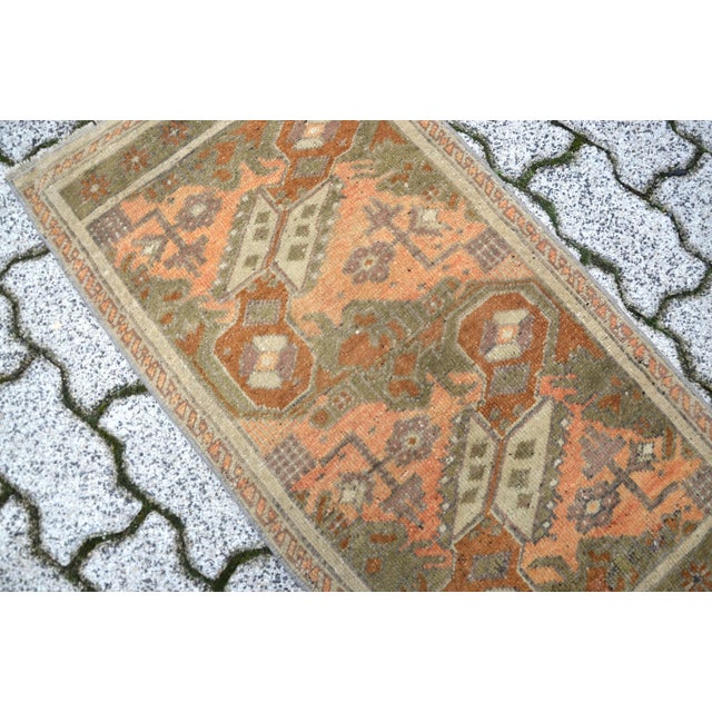 Tribal 1960s Vintage Orange and Brown Rug For Sale - Image 3 of 6