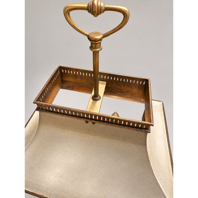 Hollywood Regency Vintage Brass Bouillotte Table Lamp For Sale - Image 3 of 9