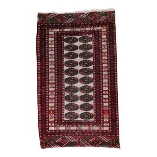 1960s, Handmade Vintage Uzbek Bukhara Rug 2.5' X 4.2' For Sale