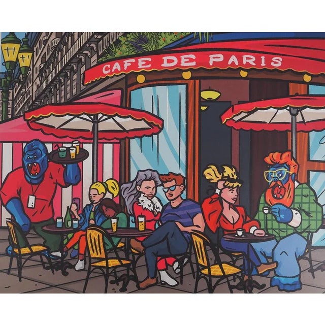 Contemporary Richard Orlinski, Café De Paris, Signed Digigraph For Sale - Image 3 of 8