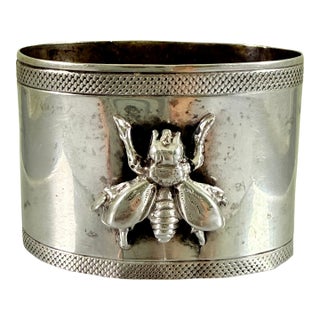1900s Sterling Silver French Bumblebee Napkin Ring For Sale