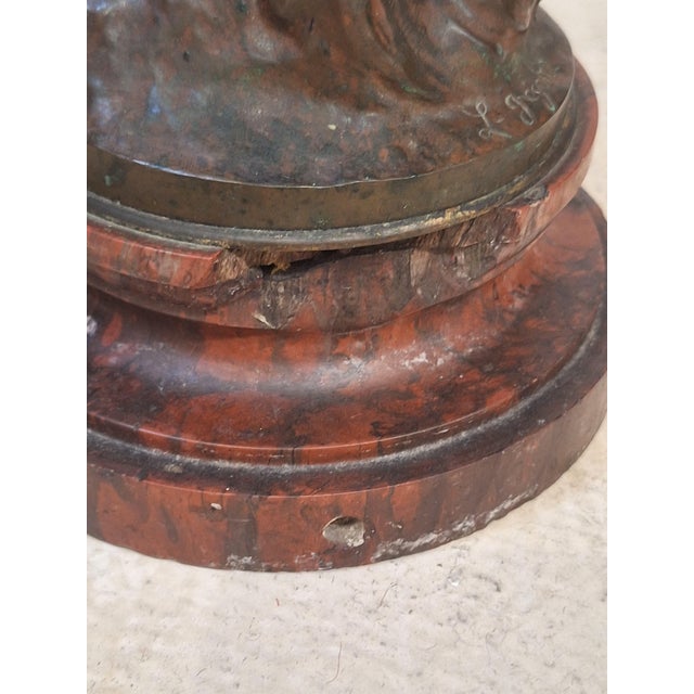 Bronze Cherub (Putti) Sculpture on Marble Base, 18” – Classical Figural Group For Sale - Image 9 of 9