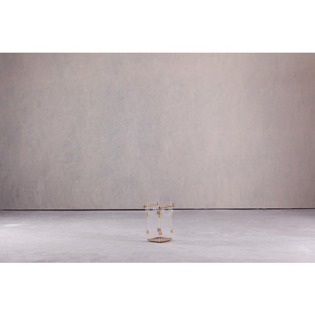 Vintage Acrylic and Brass Umbrella Stand from Fontana Arte, Italy 1970s For Sale - Image 9 of 9