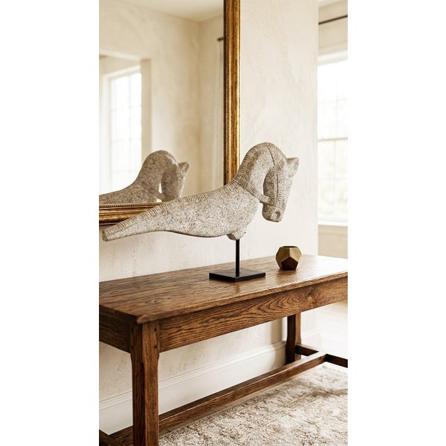 1980s Large 45" Hand-Carved Monumental Architectural Horse Bust on Gallery Stand For Sale - Image 4 of 6