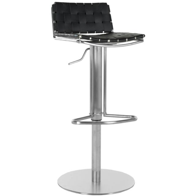 Choose the Gas Lift Swivel Barstool for stylish comfortable seating that adjusts to your needs. With black woven bonded-...