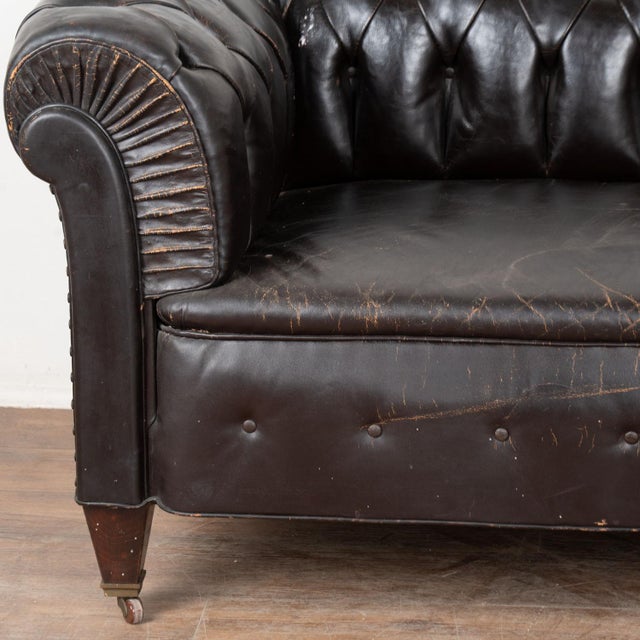 20th Century Vintage Leather Chesterfield Sofa For Sale - Image 10 of 16
