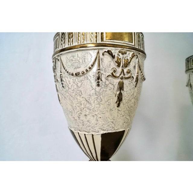 Metal 1940’s Neoclassical Style Roman Inspired Regency Table Lamps - a Pair For Sale - Image 7 of 12
