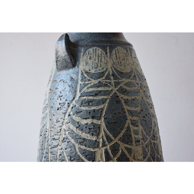 Beige Large Brutalist Danish Sejer Unic Sculptural Ceramic Floor Vase, 1970s For Sale - Image 8 of 14