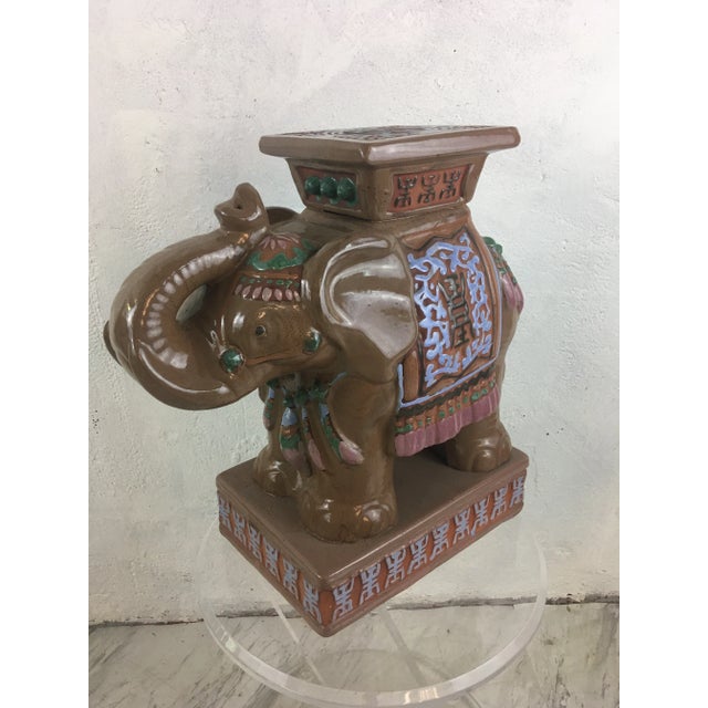 Taupe Vintage Elephant Garden Seat For Sale - Image 8 of 8