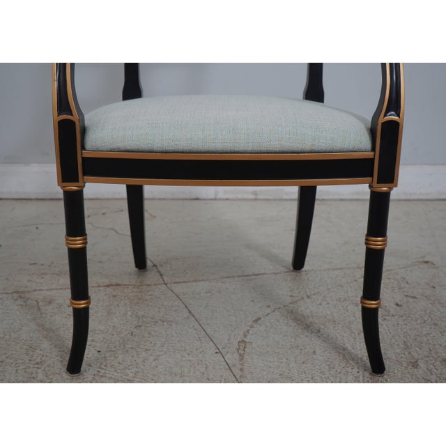 Regency Style Black Paint Decorated Armchair For Sale - Image 9 of 12