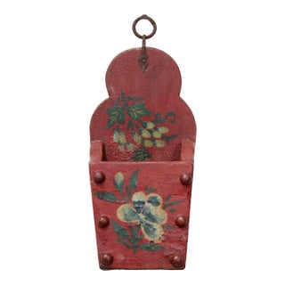 Floral Wall Pocket Red For Sale