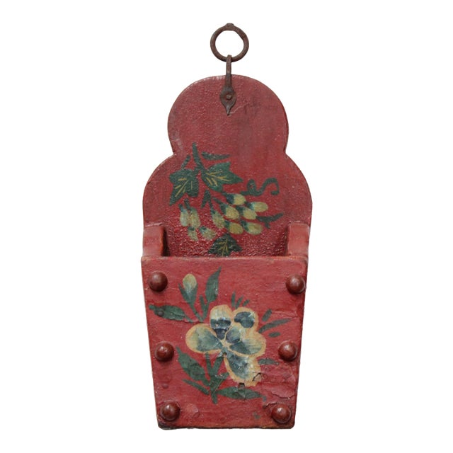 Floral Wall Pocket Red For Sale