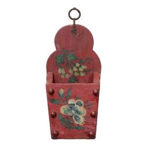 Floral Wall Pocket Red