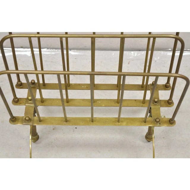 Mid 20th Century Vintage A. Ravenel Paris French Mid Century Modern Brass Magazine Rack Stand For Sale - Image 5 of 12