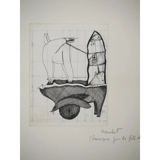 Jean-Claude Silbermann, Sneaky Signs, The Watchdog, Original Signed Drawing For Sale - Image 6 of 6