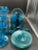 Vintage Mexican Blue Art Glass Dessert or Appetizer Set- 30 Pieces For Sale - Image 9 of 12