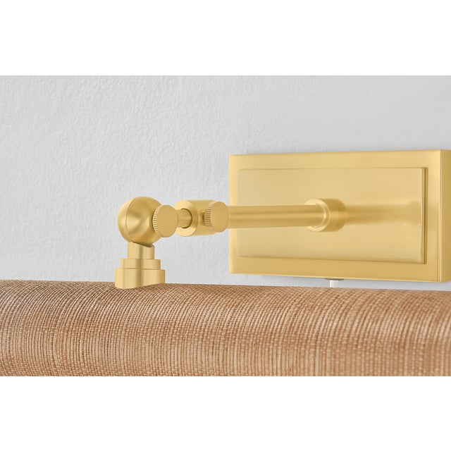 Mitzi Mitzi Holly 16.25 in. 2 Light Picture Light in Aged Brass and Grasscloth Finish For Sale - Image 4 of 7