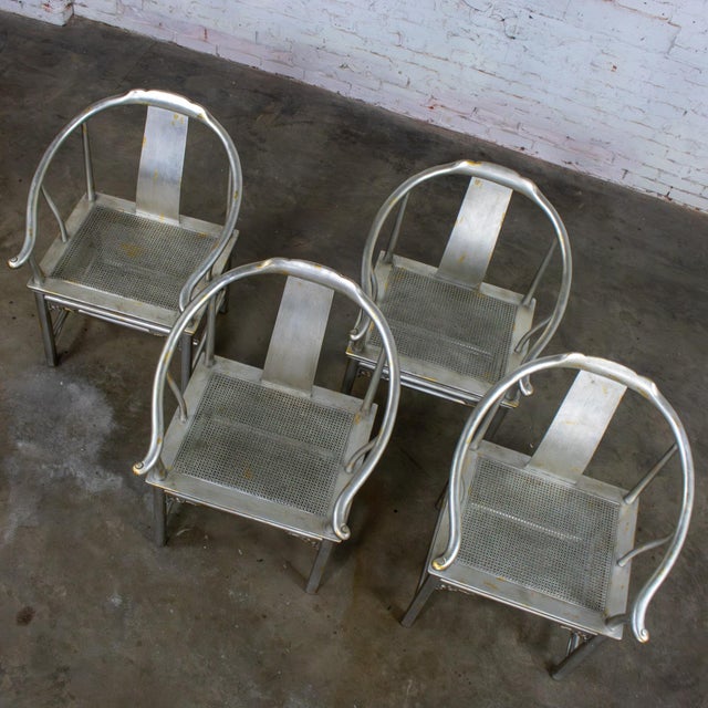 Late 20th Century Ming Treasures Yoke Back Gold/Silver Leaf Dining Chairs by Drexel Heritage Set of 4 For Sale - Image 12 of 18