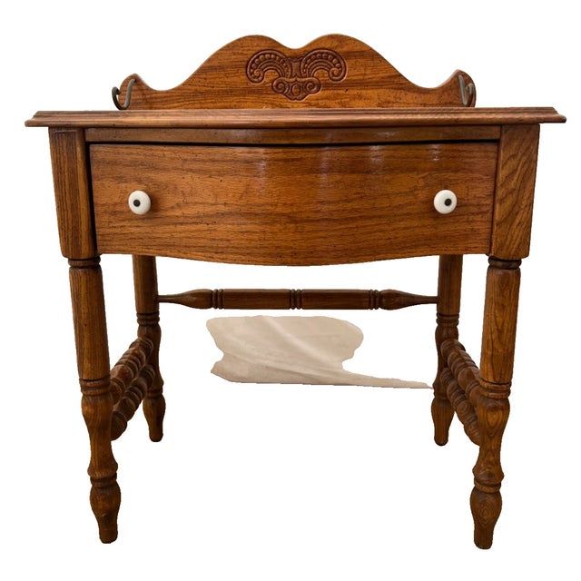 Gorgeous Vintage Pair Pulaski Keepsake Side Tables, Nightstand with single dovetail drawer, Solid Oak. 31" Tall X 17" Deep...