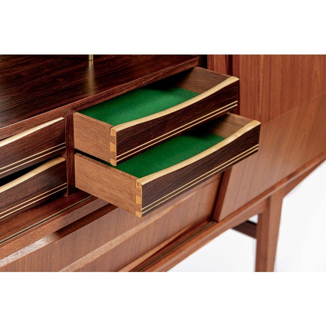 Mid-Century Danish Modern Teak High Sideboard or Bar Cabinet 1960s For Sale - Image 9 of 17